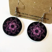 Black Acrylic Tuscarora Flower Earrings — Tuscarora WoodWorks