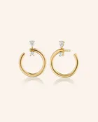 18K Gold Midi "Galaxy Wrap Hoop" Earrings with Diamonds