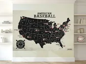 Baseball Stadium Wall Art, Giant Peel and Stick Fabric Wall Decal