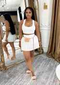 KESSA TENNIS SKIRT SET-white