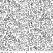 Sewing Seeds Collection Porcelain Petals Cotton Fabric CD15962