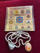 Altar Decor Sri Sampurn Badha Mukti Yantra With Pearl Yoga Mala