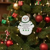 3" Irish Snowman Ornament - "Good Friends Are Like Four Leaf Clovers" Ceramic