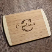 Bamboo Cutting Charcuterie Cheese Board with Monogram
