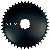 5DEV Aero Direct Mount Chainring - 42t 8-Bolt 7mm Offset Aluminum Black
