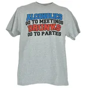 Alcoholics Go To Meetings Drunks Go To Parties Tshirt Men Shirt Funny Tee