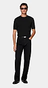 Black Jacquard Short Sleeve Crewneck
