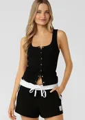 Retro Snap Button Rib Tank