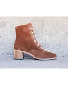 Ace Lace Up Combat Boot Brown Suede