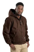Berne Heartland Men's Hooded Jacket Quilt Lined Washed Duck