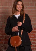 Bed Stu Half Moon Tan Leather Crossbody