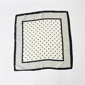 Alice Square Scarf: White Polka Dot