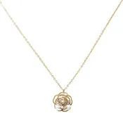 Camellia Rose Gold Necklace – NYC Crystal Bloom ✨