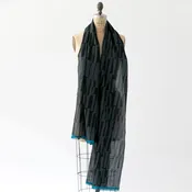 Cotton Silk Midi Scarf with Sari Edges