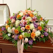 Cherished Memories Pastel Half Casket Cover