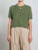 Alba Cotton Cardigan - Basil