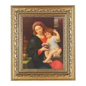 11 1/2" x 13 1/2" Cherry Frame with Gold Trim with an 8" x 10" Madonna of the Grapes Print (Copy)