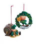 2.125-3.375" Irish Leprechaun Ornament  Assorted
