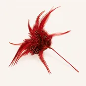 8” Feather Floral Pick – Coque & Guinea Plumage