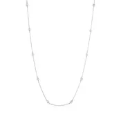 2mm 16" Station Necklace Finished in Platinum