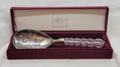Mikasa Crystal Silver Plate Serving Spoon