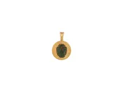 GURHAN Antiquities 24K Gold Real Scarab Pendant, 15x11mm Real Scarab With 20mm Round Magnifying Glass