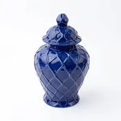 8 Oak Lane Large Textured Ginger Jar - Navy