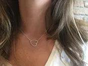 Floating Silver Heart Necklace