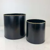 Pot Black with Antique Gold Dots