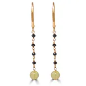 Black Diamond Chain Opal Drop Dangle Earrings