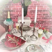 AZS2631T- Silver Candlesticks (pair) w/Tapers