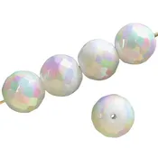 14MM White AB Vintage Fire Polish Ball