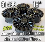 2024 Chevy Silverado 2500 3500 Alaskan Edition 18" Black Wheels — Big Boys Toys of the North