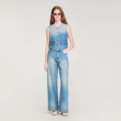 Rhinestone straight-leg jeans