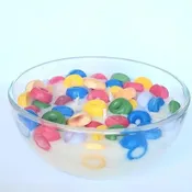 Three Wick Hand Poured Organic Fruit Loops Large Cereal Bowl Candle
