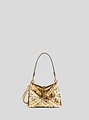 BORSA VELA PICCOLA IN PELLE CON PAILLETTES LAMINATE