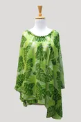 Cape: Green Printed Chiffon with Sash (#1757CLC)