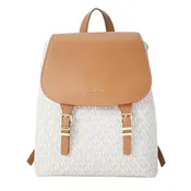 Michael Kors Quinn Medium Flap Backpack - Vanilla with Acorn