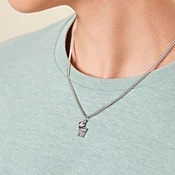 Basketball Charm with Medium Curb Chain Look