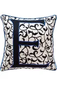 Alphabet E Black Cushion