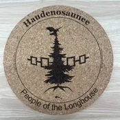 9" People of the Longhouse Cork Trivet/Hot Plate — Tuscarora WoodWorks