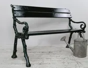 Antique Cast Iron Faux Bois Bench