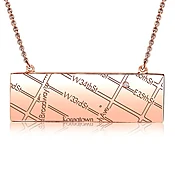 14k Rose Gold Horizontal Map Necklace
