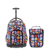 Lollipop Kids Rolling Backpack With Lunch Bag (16 Inch) in Baby Cloud