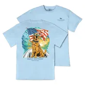 American Flag Shirt Men Golden Retriever Boat Tee