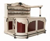 ART DECO MAHOGANY HOME BAR CREAM MAHOGANY AND BLACK