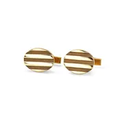 Tiffany & Co. ATLAS Gold Oval Stripe Cufflinks — Prince Estate Jewelry