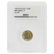 1949-S Roosevelt Dime MS67 PCC
