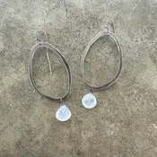 extra thin rough cut earring with stone