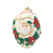 2026 NEW Jay Strongwater Poinsettia Santa Holiday Glass Ornament SDH20157-250